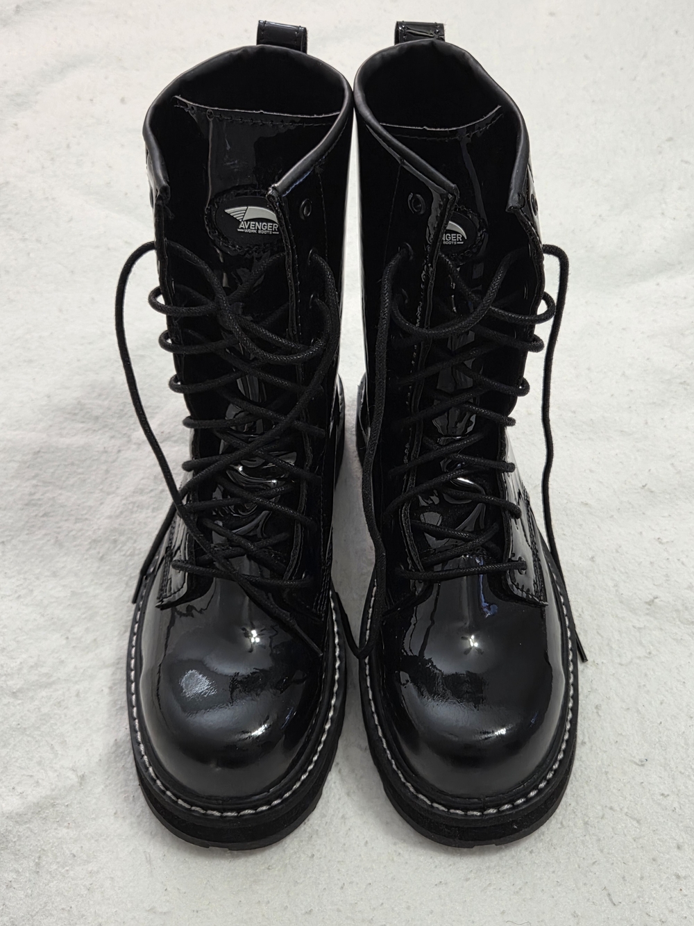 Avenger Fortune Women’s 10" Carbon Safety Toe Black Patent Leather Work Boots